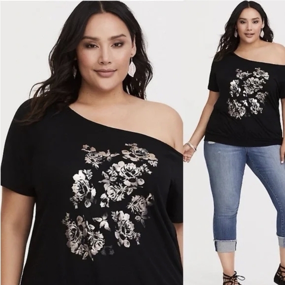 Torrid GOLD ROSE Off SHOULDER TOP SIZE5 - Picture 1 of 2